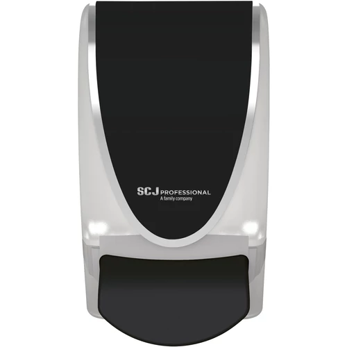 SCJP Proline Quick-View nyomógombos adagoló patronos rendszerű kézhigiénés és bőrápoló termékekhez, manuális, 1L, ABS műanyag, fekete/átlátszó/króm