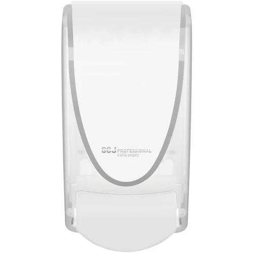 SCJP Proline Quick-View nyomógombos adagoló patronos rendszerű kézhigiénés és bőrápoló termékekhez, manuális, 1L, ABS műanyag, fehér/opálos/króm