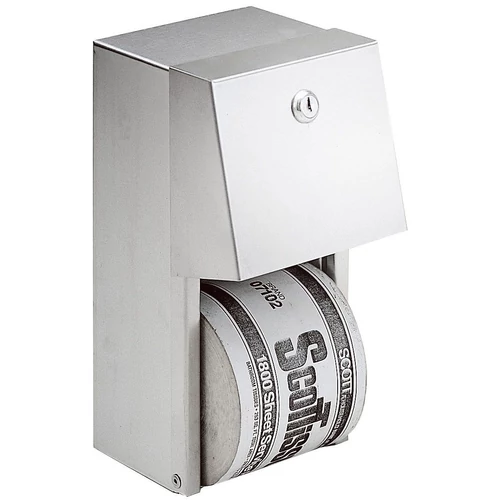 Kistekercses WC-papír adagoló, r.m. acél, matt, 2 tekercses