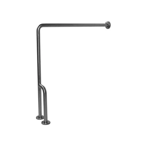 90°-os falra és padlóra rögzített kapaszkodó, fényes, balos