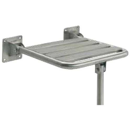 Felhajtható zuhanyzó ülőke, támasztólábbal, rozsdamentes acél, selyem