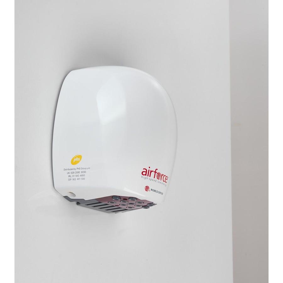 J48974 WORLD DRYER AIRFORCE kézszárító, alumínium, fehér, 1100 W