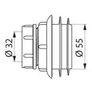 Kép 2/2 - DELABIE műanyag bekötő csatlakozó idom öblítőcsőhöz, 32/55 mm roppantógyűrűvel