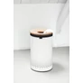 Kép 10/15 - Brabantia Laundry Bin szennyestartó szellőző nyílásokkal, tépőzáras, mosható szennyesgyűjtő zsák, henger forma, nagy méret 60L, parafa fedő, acél, fehér - 104404
