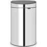 Kép 1/8 - Brabantia Touch Bin New Soft-Touch nyomófedeles hulladékgyűjtő belső tartállyal, ovális, 40L - L méret, r.m. acél fényes - 112881