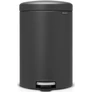 Kép 1/15 - Brabantia NewIcon pedálos hulladékgyűjtő szagmentesen záródó Soft-Close fedél, műanyag tartály, 20L - Y méret, acél, határtalan szürke ásványi textúra - 114182