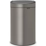 Kép 1/7 - Brabantia Touch Bin New Soft-Touch nyomófedeles hulladékgyűjtő belső tartállyal, ovális, 40L - L méret, acél, platinaszürke - 114908