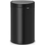 Kép 1/8 - Brabantia Touch Bin New Soft-Touch nyomófedeles hulladékgyűjtő belső tartállyal, ovális, 40L - L méret, acél, matt fekete - 114946
