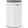 Kép 1/8 - Brabantia Touch Bin New Soft-Touch nyomófedeles hulladékgyűjtő belső tartállyal, ovális, 40L - L méret, acél, fehér - 114984