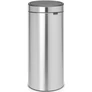 Kép 1/6 - Brabantia Touch Bin New Soft-Touch nyomófedeles hulladékgyűjtő belső tartállyal, kerek, 30L - G méret, r.m. acél, selyem - 115349