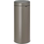 Kép 1/6 - Brabantia Touch Bin New Soft-Touch nyomófedeles hulladékgyűjtő belső tartállyal, kerek, 30L - G méret, acél, platinaszürke - 115363