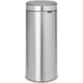 Kép 1/17 - Brabantia Touch Bin New Soft-Touch nyomófedeles hulladékgyűjtő belső tartállyal, kerek, 30L - G méret, r.m. acél, selyem ujjlenyomatmentes - 115462