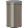 Kép 1/4 - Brabantia Touch Bin New Recycle Soft-Touch nyomófedeles szelektív kuka, ovális, 23+10L - G+C méret, acél platinaszürke - 117909