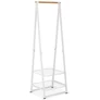 Kép 1/11 - Brabantia Linn Clothes Rack Small ruhatartó állvány, 606x1900x570mm kis méret, 2db állítható magasságú rácsos polc, bambusz rúd, acél váz, fehér - 118227