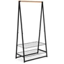 Kép 1/11 - Brabantia Linn Clothes Rack Large ruhatartó állvány, 995x1900x570mm nagy méret, 2db állítható magasságú rácsos polc, bambusz rúd, acél váz, fekete - 118241