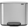 Kép 1/10 - Brabantia Bo Pedal Bin pedálos szelektív hulladékgyűjtő szagmentesen záródó Soft-Close fedél, műanyag tartály, 11+23L - X+J méret, r.m. acél, selyem ujjlenyomatmentes - 121241