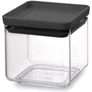 Kép 1/11 - Brabantia tárolóedény 0,7L, egymásra rakható, légmentes záródás, szögletes, sötétszürke, átlátszó műanyag tartály - 122309