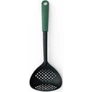 Kép 1/6 - Brabantia Tasty+ Cook & Serve szűrőkanál, beépített serpenyőtartóval, akasztóval, hőálló, műanyag, platinazöld - 122767