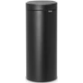 Kép 1/6 - Brabantia Touch Bin New Soft-Touch nyomófedeles hulladékgyűjtő belső tartállyal, kerek, 30L - G méret, acél, holdfény fekete ásványi textúra - 128967