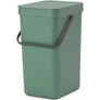 Kép 1/13 - Brabantia Sort & Go konyhai szemetes felnyitható fedéllel, fogantyúval szelektív és komposzt gyűjtéséhez, 12L - C méret, platinazöld - 129803