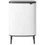 Kép 1/10 - Brabantia Bo Touch Bin Hi hulladékgyűjtő Soft-Close fedéllel, magasított, lábakon álló, műanyag tartály, XXL, 60L - M méret, acél, fehér - 130205