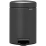 Kép 1/18 - Brabantia NewIcon pedálos hulladékgyűjtő szagmentesen záródó Soft-Close fedél, műanyag tartály, 3L - V méret, acél, határtalan szürke ásványi textúra - 200465