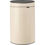 Kép 1/8 - Brabantia Touch Bin New Soft-Touch nyomófedeles hulladékgyűjtő belső tartállyal, ovális, 40L - L méret, acél, világos bézs - 200748