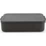 Kép 1/10 - Brabantia Make & Take Lunch Box nagy méretű ételhordozó doboz, 2000ml, bepattintós (clip-on) zárómechanizmus, BPA mentes műanyag, sötétszürke - 203060