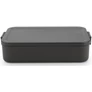 Kép 1/13 - Brabantia Make & Take Lunch Box Bento nagy méretű ételhordozó doboz, 2000 ml, kivehető belső elválasztó rekeszek, bepattintós (clip-on) záródás, BPA mentes műanyag, sötétszürke - 203480