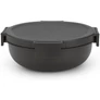 Kép 1/18 - Brabantia Make & Take Salad Bowl salátástál, 1300 ml, szivárgás- és légmentes záródás, bepattintós (clip-on) zárómechanizmus, kerek forma, műanyag, sötétszürke - 206344