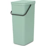 Kép 1/10 - Brabantia Sort & Go konyhai szemetes felnyitható fedéllel, fogantyúval szelektív és komposzt gyűjtéséhez, 40L - L méret, jáde zöld - 212826