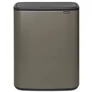 Kép 1/13 - Brabantia Bo Touch Bin nyomófedeles hulladékgyűjtő XXL, padlón álló, műanyag tartály, 2x30L - O méret, acél, platinaszürke - 221521