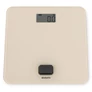 Kép 1/9 - Brabantia ReNew elemmentes fürdőszobai mérleg, 5-150kg között, 0,1kg pontossággal mér, nagy LED kijelzővel, dimanóval tölthető, műanyag test, üveg fedlap, világos bézs - 223525