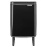 Kép 1/10 - Brabantia Bo Waste Bin Hi hulladékgyűjtő felnyitható, Soft-Close fedéllel, magasított, lábakon álló, műanyag tartály, 7L - B méret, acél, matt fekete - 227141