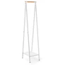 Kép 1/12 - Brabantia Linn Clothes Rack Compact ruhatartó állvány, 340x1700x476mm kompakt méret, 1db alsó teli polc, bambusz rúd, acél váz, fehér - 229862