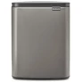Kép 1/14 - Brabantia Bo Waste Bin hulladékgyűjtő felnyitható, Soft-Close fedéllel, műanyag tartály, 12L - C méret, acél, platinaszürke - 230387