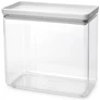 Kép 1/9 - Brabantia tárolóedény 3,5L, egymásra rakható, légmentes záródás, szögletes, világosszürke, átlátszó műanyag tartály - 230622