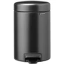 Kép 1/10 - Brabantia NewIcon pedálos hulladékgyűjtő szagmentesen záródó Soft-Close fedél, műanyag tartály, 3L - V méret, acél, magabiztos szürke - 233449