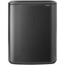 Kép 1/17 - Brabantia Bo Touch Bin nyomófedeles hulladékgyűjtő XXL, padlón álló, műanyag tartály, 2x30L - O méret, acél, magabiztos szürke - 233609