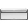 Kép 1/9 - Brabantia Fall Front kenyértartó lehajtható ajtóval, mágneses zárral, sík tetővel, szögletes, 465mm széles, r.m. acél, selyem matt - 236709