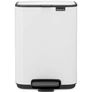 Kép 1/20 - Brabantia Bo Pedal Bin pedálos hulladékgyűjtő szagmentesen záródó Soft-Close fedél, karcsú, négyzetes forma, műanyag tartály, 4L - A méret, acél, fehér - 236723