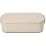 Kép 1/7 - Brabantia Make & Take Lunch Box közepes méretű ételhordozó doboz, 1100 ml, bepattintós (clip-on) zárómechanizmus, BPA mentes műanyag, világos bézs - 241109