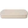 Kép 1/6 - Brabantia Make & Take Flat Lunch Box lapos ételhordozó doboz, 1100 ml, bepattintós (clip-on) zárómechanizmus, BPA mentes műanyag, világos bézs - 241321