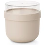 Kép 1/6 - Brabantia Make &amp; Take Breakfast Bowl reggeliző pohár, 500 ml, hő- és fagyálló, felső tárolórekesz (180ml), szivárgás- és légmentes záródás, BPA mentes műanyag, világos bézs - 241826