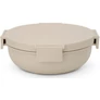 Kép 1/9 - Brabantia Make & Take Salad Bowl salátástál, 1300 ml, szivárgás- és légmentes záródás, bepattintós (clip-on) zárómechanizmus, kerek forma, műanyag, világos bézs - 241888