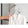 Kép 4/6 - Egyszerűen rögzítse sima, nem porózus felületekre, például ablakra, zuhanyajtóra vagy csempére, szerszámok nélkül. Ideális blúzok, ingek vagy könnyű ruhadarabok szárításához, miközben a gőzöléses szellőztetés segít eltávolítani a gyűrődéseket és szagokat.