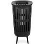 Kép 1/11 - Brabantia Collect-It Laundry Basket Hi magasított szennyestartó kosár lábakon, levehető Quick-Drop fedővel, 55L, szellőző test, újrahasznosított műanyag, fekete - 244728
