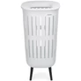 Kép 1/12 - Brabantia Collect-It Laundry Basket Hi magasított szennyestartó kosár lábakon, levehető Quick-Drop fedővel, 55L, szellőző test, újrahasznosított műanyag, fehér - 244766