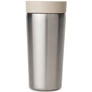 Kép 1/7 - Brabantia Make &amp; Take Insulated Flask duplafalú termoszbögre 360ml, hideg és meleg italok számára, szivárgásmentes, snap lid fedél, r.m. acél, világos bézs - 244827