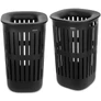 Kép 1/5 - Brabantia Collect-It Laundry Basket Set of 2, magasított szennyestartó kosár szett levehető Quick-Drop fedővel, 2db-os, 55L, szellőző test, újrahasznosított műanyag, fekete - 247842